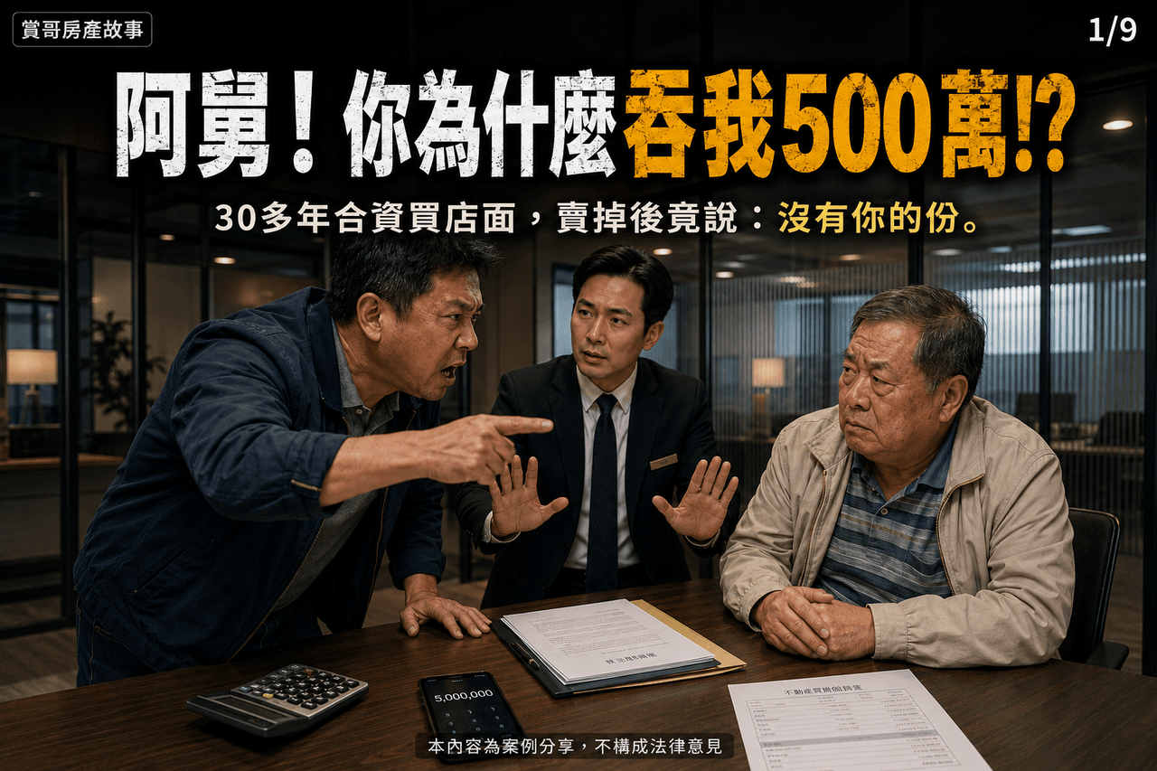 房產合資糾紛：阿舅一句「房子是我的名字」，差點吞掉外甥 500 萬
